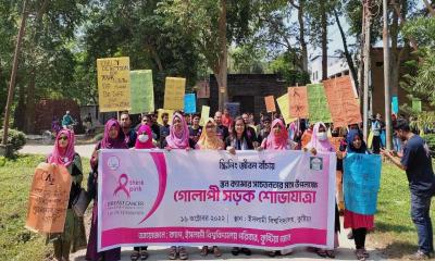 ইবিতে স্তন ক্যান্সার সচেতনতার মাস উপলক্ষে র‍্যালি ও আলোচনা সভা