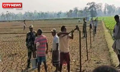 দহগ্রাম সীমান্তে ভারতের কাঁটাতারের বেড়া নির্মাণে বিজিবির বাধা