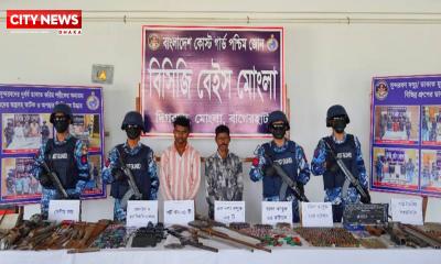 অস্ত্র ও গোলাবারুদসহ করিম শরীফ বাহিনীর ২ সহযোগীকে আটক