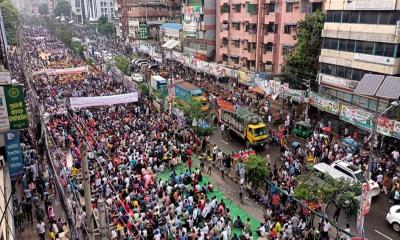 ১০ দফা দাবিতে নয়াপল্টনে বিএনপির জনসমাবেশ শুরু