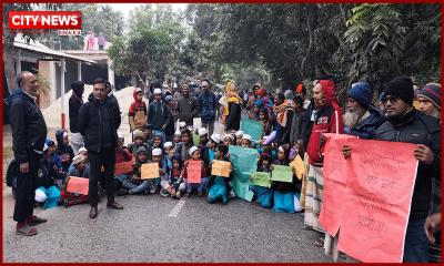 পাবনায় গরু চুরির প্রতিবাদে রাস্তা অবরোধ করে এলাকাবাসীর বিক্ষোভ