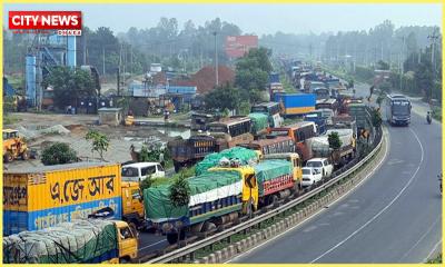 ঢাকা-টাঙ্গাইল-যমুনা সেতু মহাসড়‌কে ১৮ কি‌লো‌মিটার যানজট