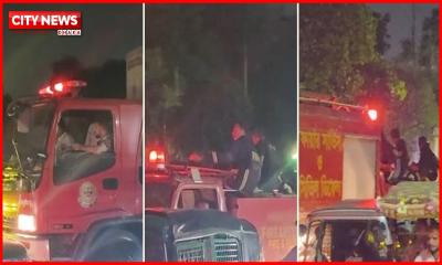 বনানীতে বহুতল ভবনে ভয়াবহ আগুন, জ্যামে আটকা ফায়ার সার্ভিসের গাড়ি