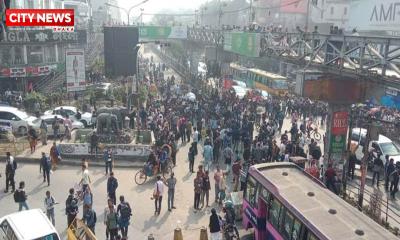 সায়েন্স ল্যাব-টেকনিক্যাল মোড়ে শিক্ষার্থীদের অবরোধ, ভোগান্তি চরমে