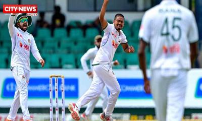 তাইজুলের জোড়া শিকারে তৃতীয়দিনে উড়ন্ত শুরু টাইগারদের