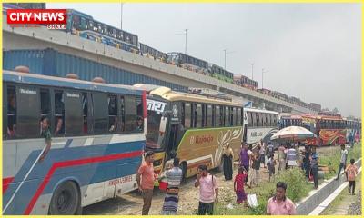 যমুনা সেতুর পশ্চিম সংযোগ মহাসড়কে যানজট, ভোগান্তিতে যাত্রীরা