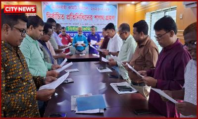 জয়পুরহাট প্রেসক্লাবের নবনির্বাচিত কার্যনির্বাহী কমিটির শপথ গ্রহণ অনুষ্ঠিত