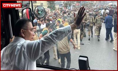 কড়া নিরাপত্তায় বিমানবন্দর ত্যাগ, সংবর্ধনাস্থলে যাচ্ছেন তারেক রহমান