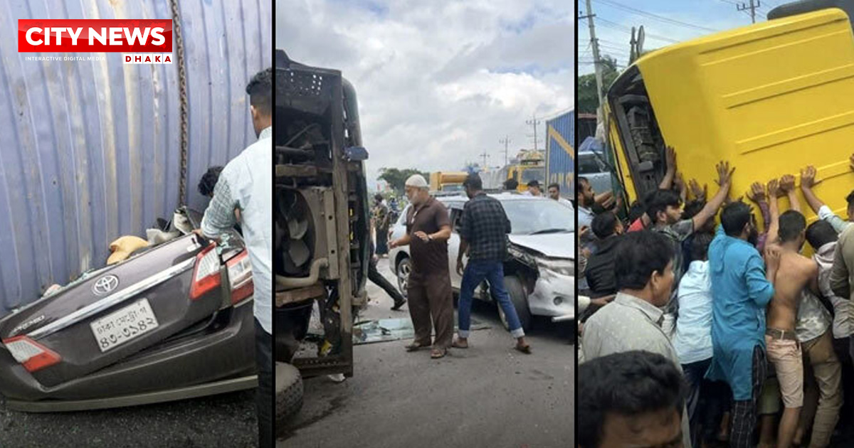 কুমিল্লায় লরি উল্টে প্রাইভেটকার-অটোরিকশার ৪ যাত্রী নিহত