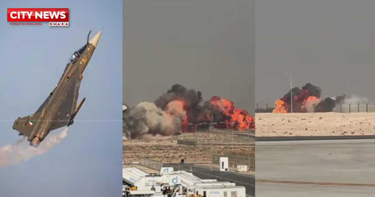 দুবাই এয়ার শো‍‍`তে ভারতের ‍‍`তেজস‍‍` যুদ্ধবিমান বিধ্বস্ত, পাইলট নিহত