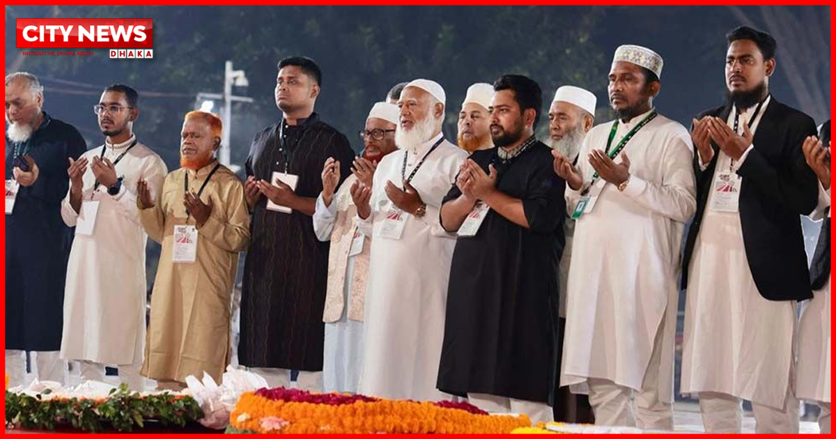 শহীদ মিনারে ফুল দিল জামায়াত আমিরের নেতৃত্বাধীন বিরোধীদলীয় জোট