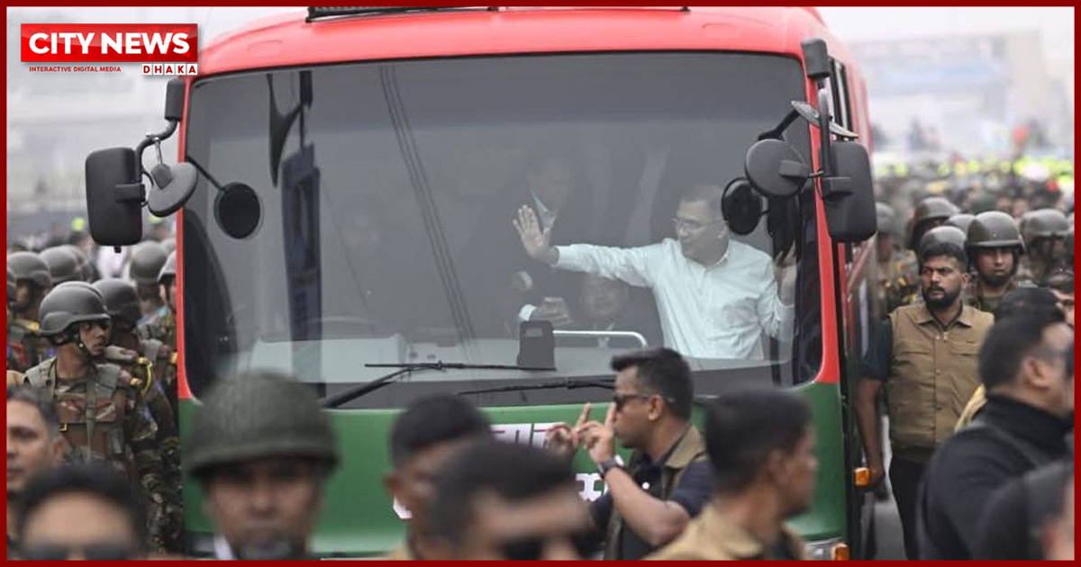 গণসংবর্ধনাস্থলের খুব কাছাকাছি তারেক রহমান