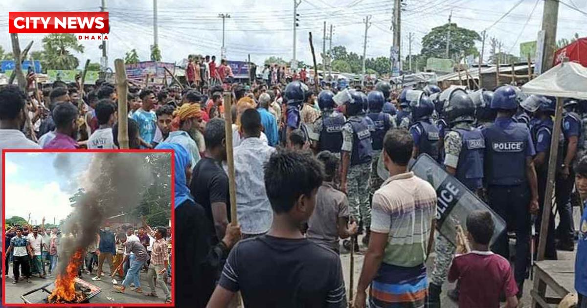 ফরিদপুরে থানা ও উপজেলা পরিষদে হামলা, অফিসার্স ক্লাবে আগুন