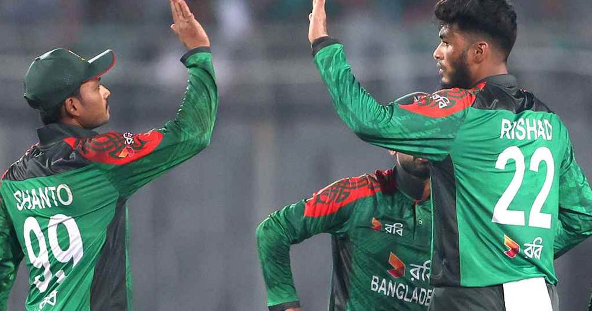 রিশাদের ৬ উইকেট, জয়ে ফিরলো বাংলাদেশ