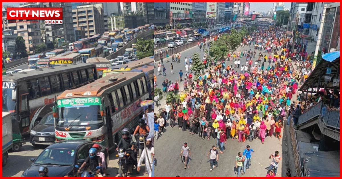 উত্তরায় মহাসড়ক অবরোধ, পথে পথে দুর্ভোগ