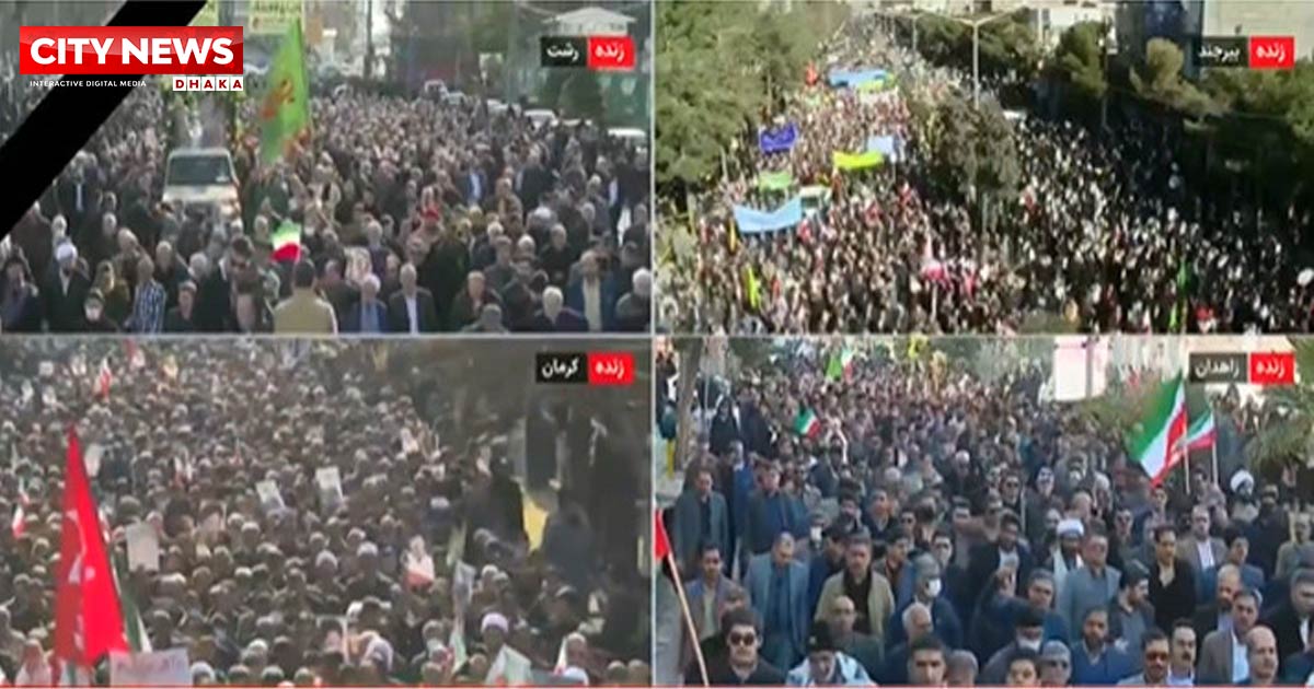 এবার ইরানে সরকারের পক্ষে রাস্তায় লাখো মানুষ