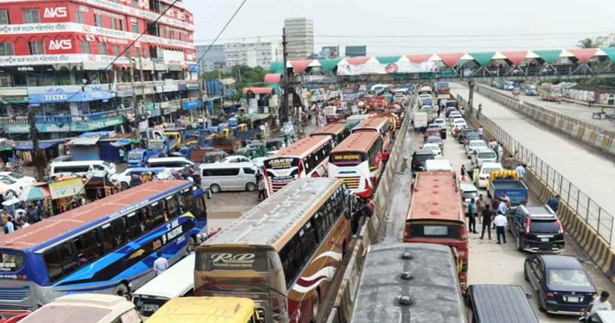 ঢাকা-চট্টগ্রাম ও ঢাকা-সিলেট মহাসড়কে ১৯ কিলোমিটার যানজট