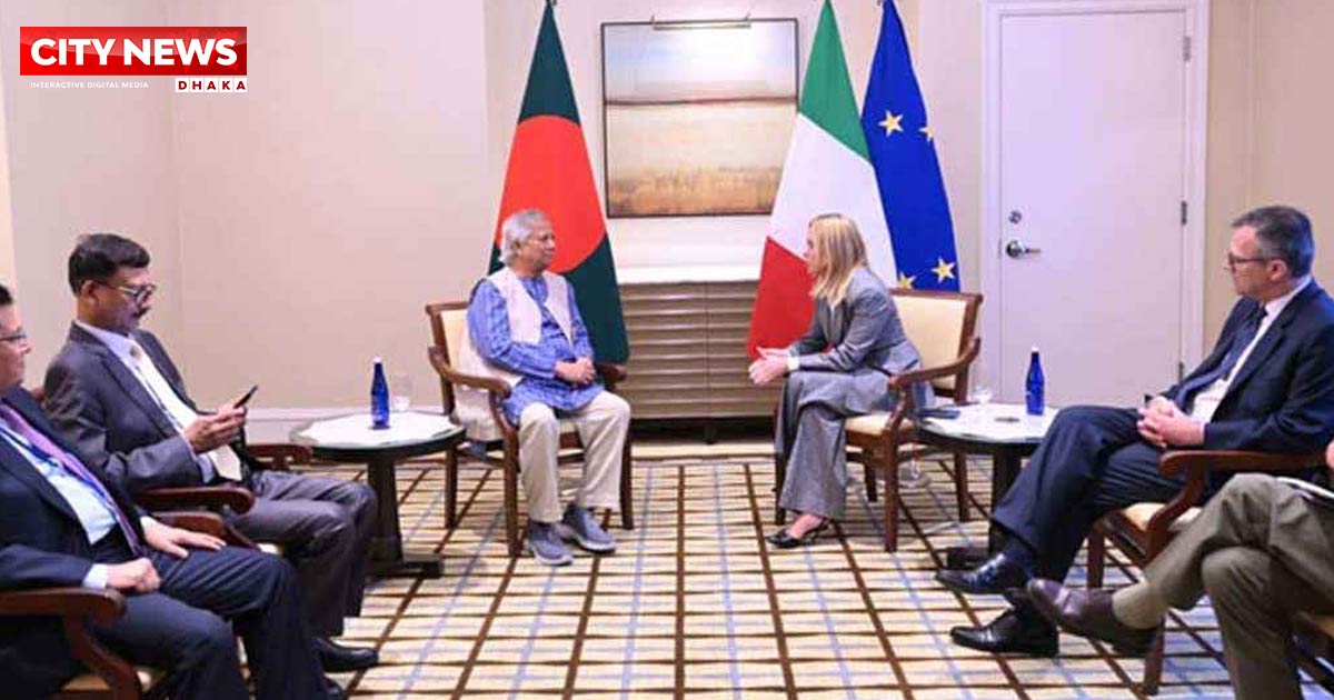 নিরাপদ অভিবাসন ইস্যুতে ইতালির প্রধানমন্ত্রীর সঙ্গে প্রধান উপদেষ্টার বৈঠক