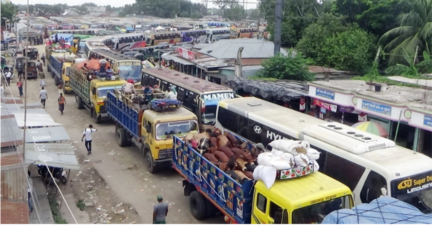 দৌলতদিয়ায় যানবাহনের দীর্ঘলাইন