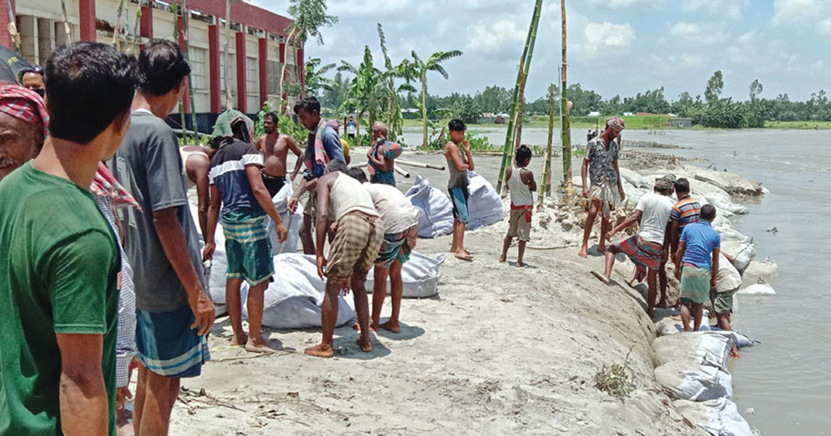 তিস্তার পানি কমলেও বেড়েছে ভাঙন