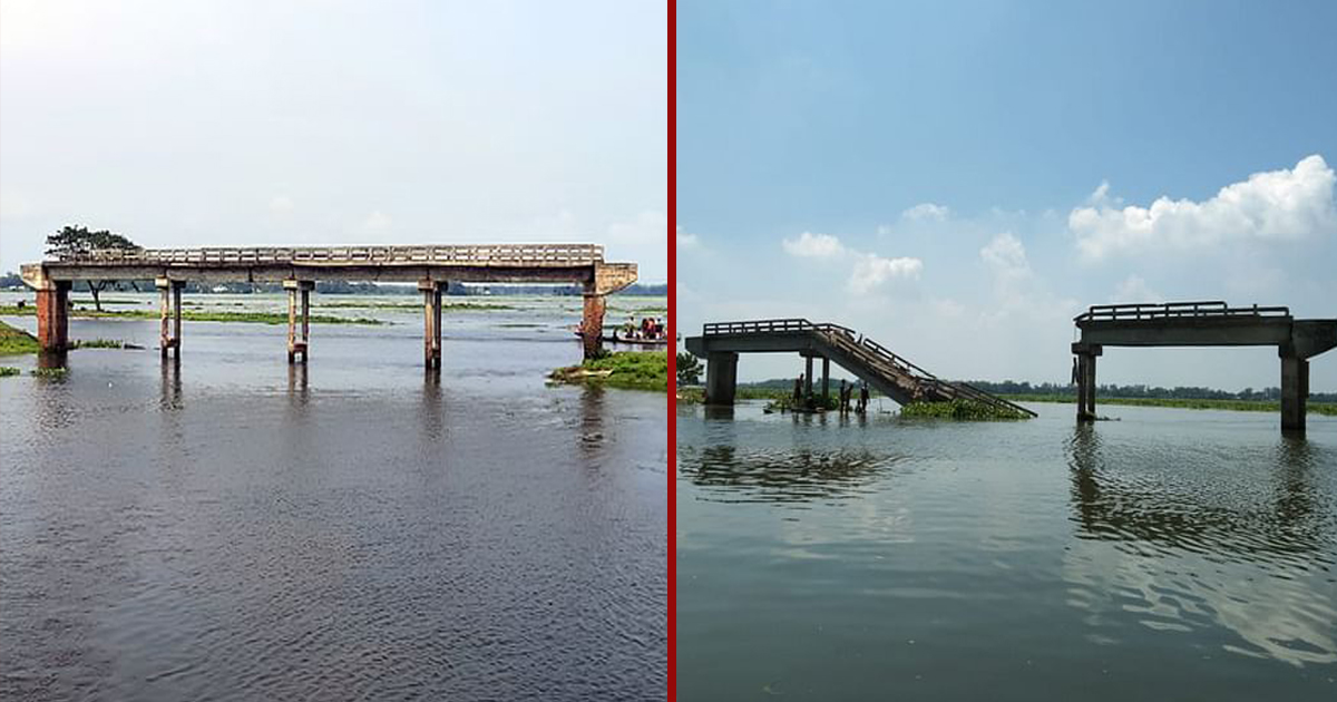 ২২ বছরের অব্যবহৃত সেতু, ভেঙে পড়ল নৌকার ধাক্কায়