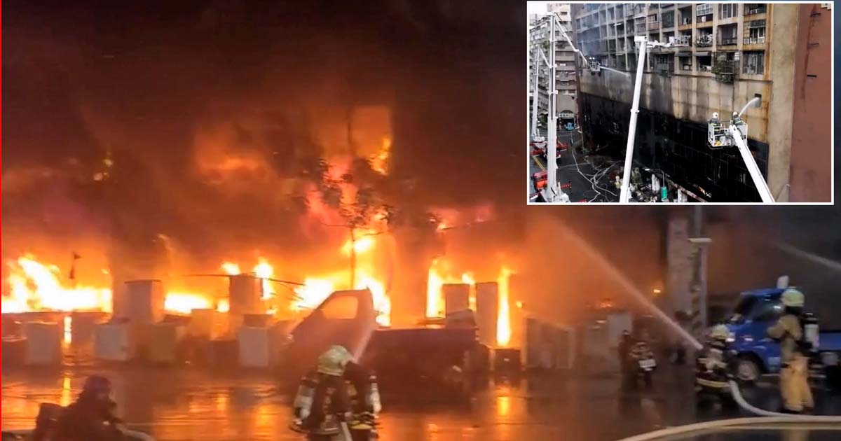 তাইওয়ানে বহুতল ভবনে অগ্নিকাণ্ড, অর্ধশতাধিক প্রাণহানির শঙ্কা