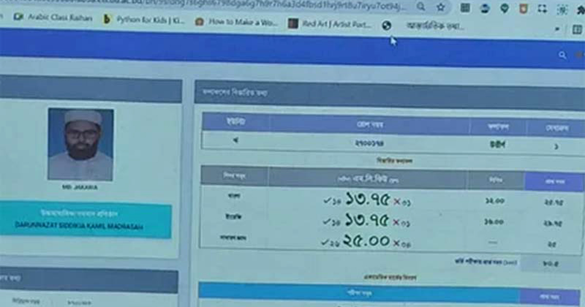 ঢাবির ‘খ’ ইউনিটে প্রথম হলেন জাকারিয়া