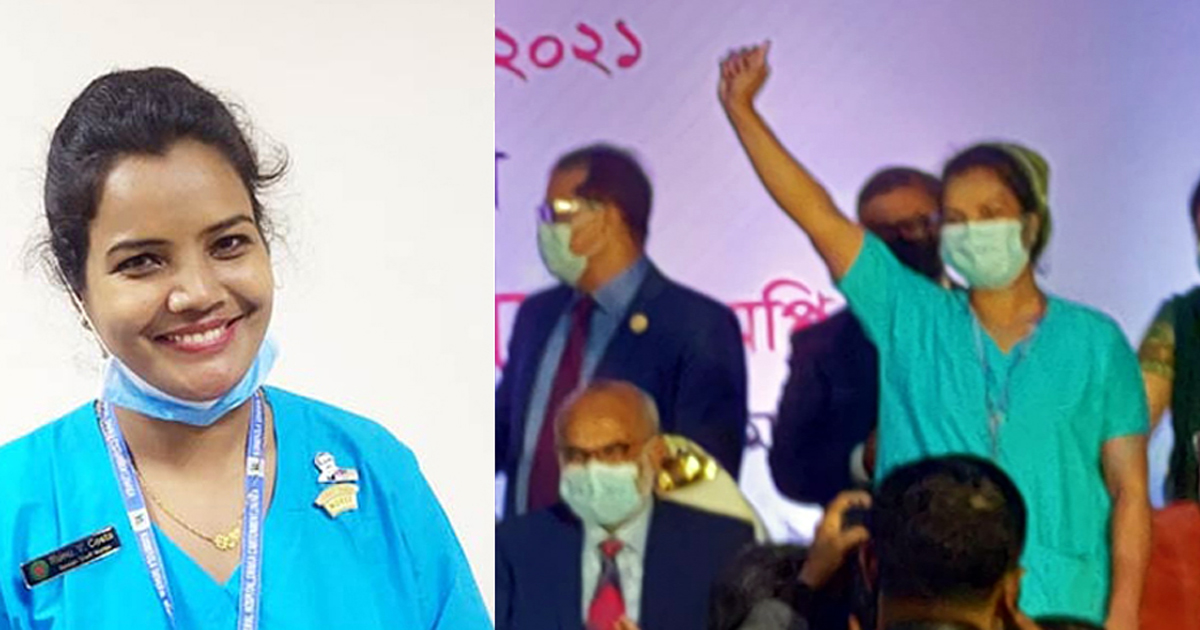 দেশে প্রথম বুস্টার ডোজ নিলেন সেই রুনু