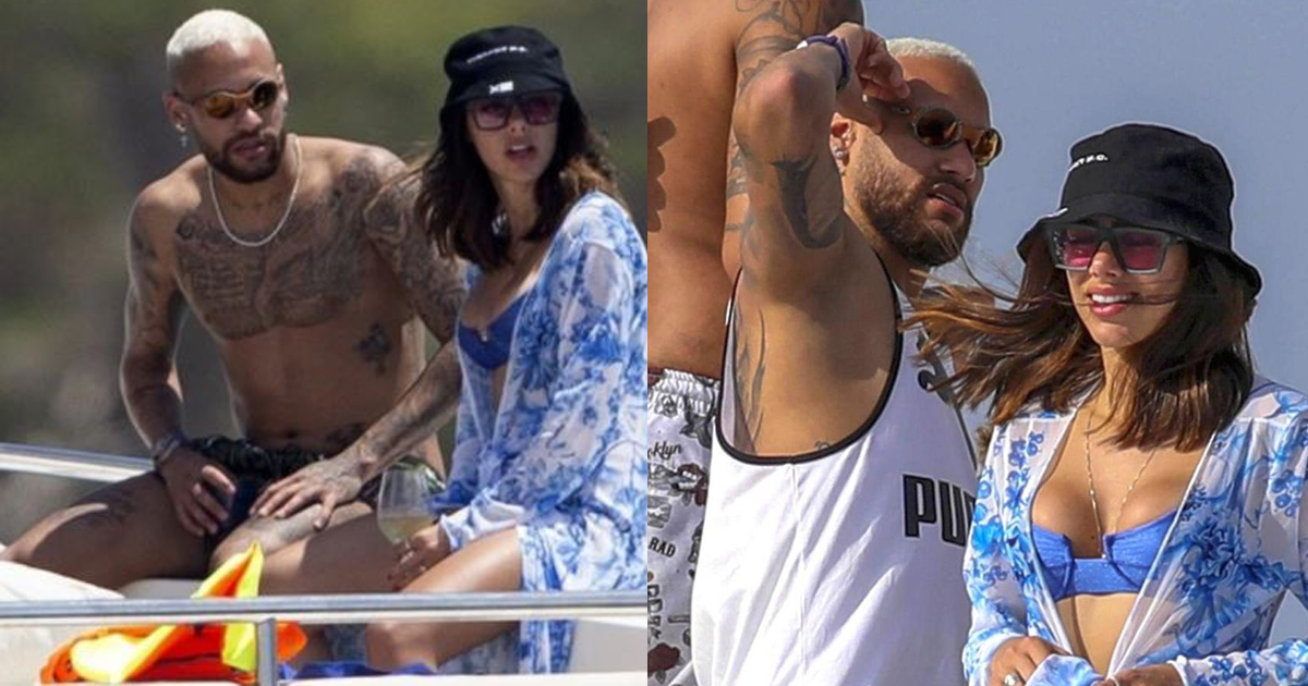 Neymar found intimate with his new girlfriend!