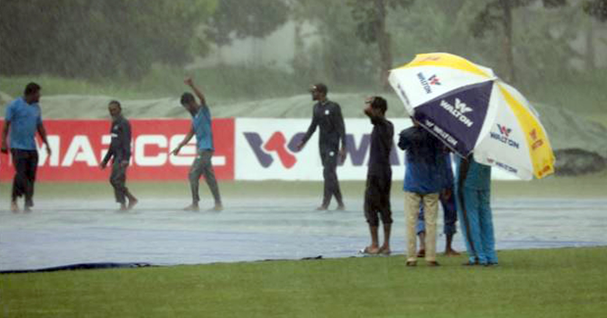 বৃষ্টিতে প্রস্তুতি ম্যাচের দ্বিতীয় দিন পরিত্যক্ত
