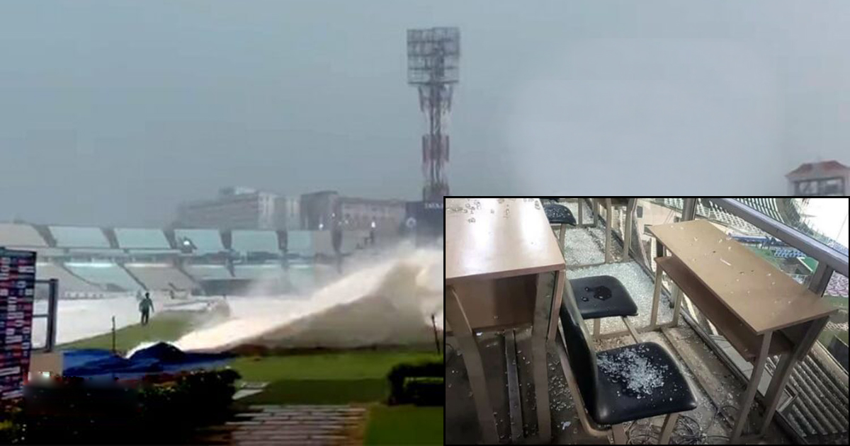 কলকাতা ইডেন গার্ডেনে কালবৈশাখীর তাণ্ডব