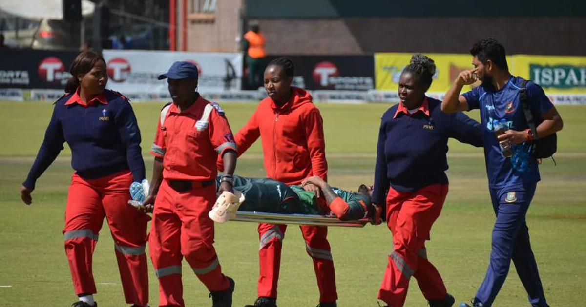 স্ট্রেচারে করে মাঠ ছাড়লেন লিটন দাস