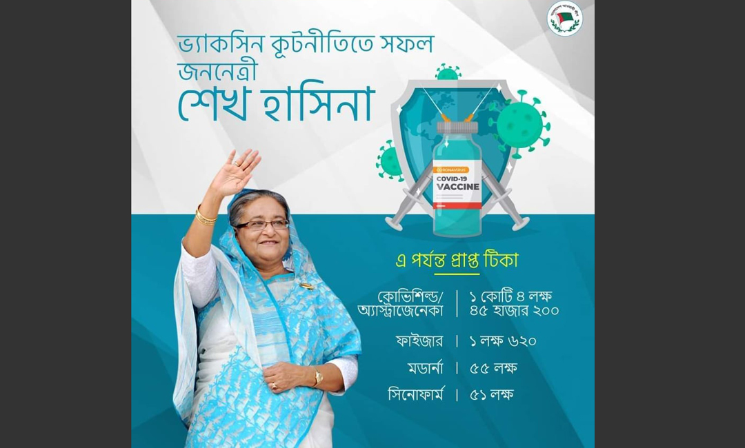 ভ্যাকসিন কূটনীতিতে সফল শেখ হাসিনা : পলক